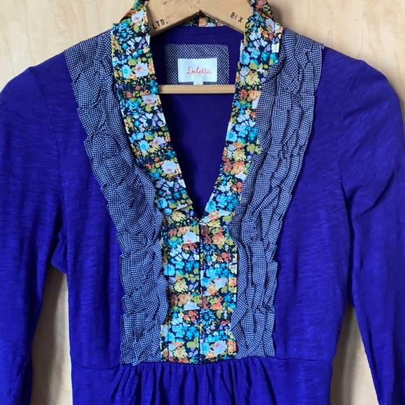 Anthropologie DELETTA 3/4 Sleeve Top - Picture 2 of 9